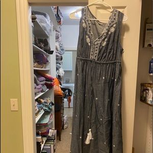 EShakti maxi dress denim with embroidery 2x